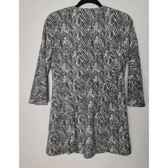 Vintage Cabi Zig-Zag Pattern Open Front Long Jacket Medium - Picture 2 of 7